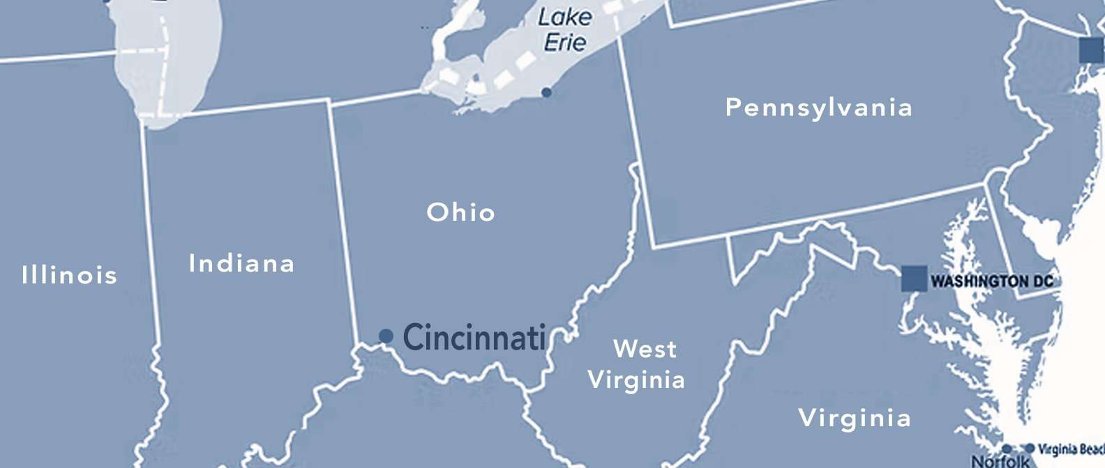 Mapa de Cincinnati, Ohio